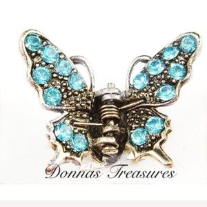 🍀Bronze & Crystal Butterfly Hair Clip